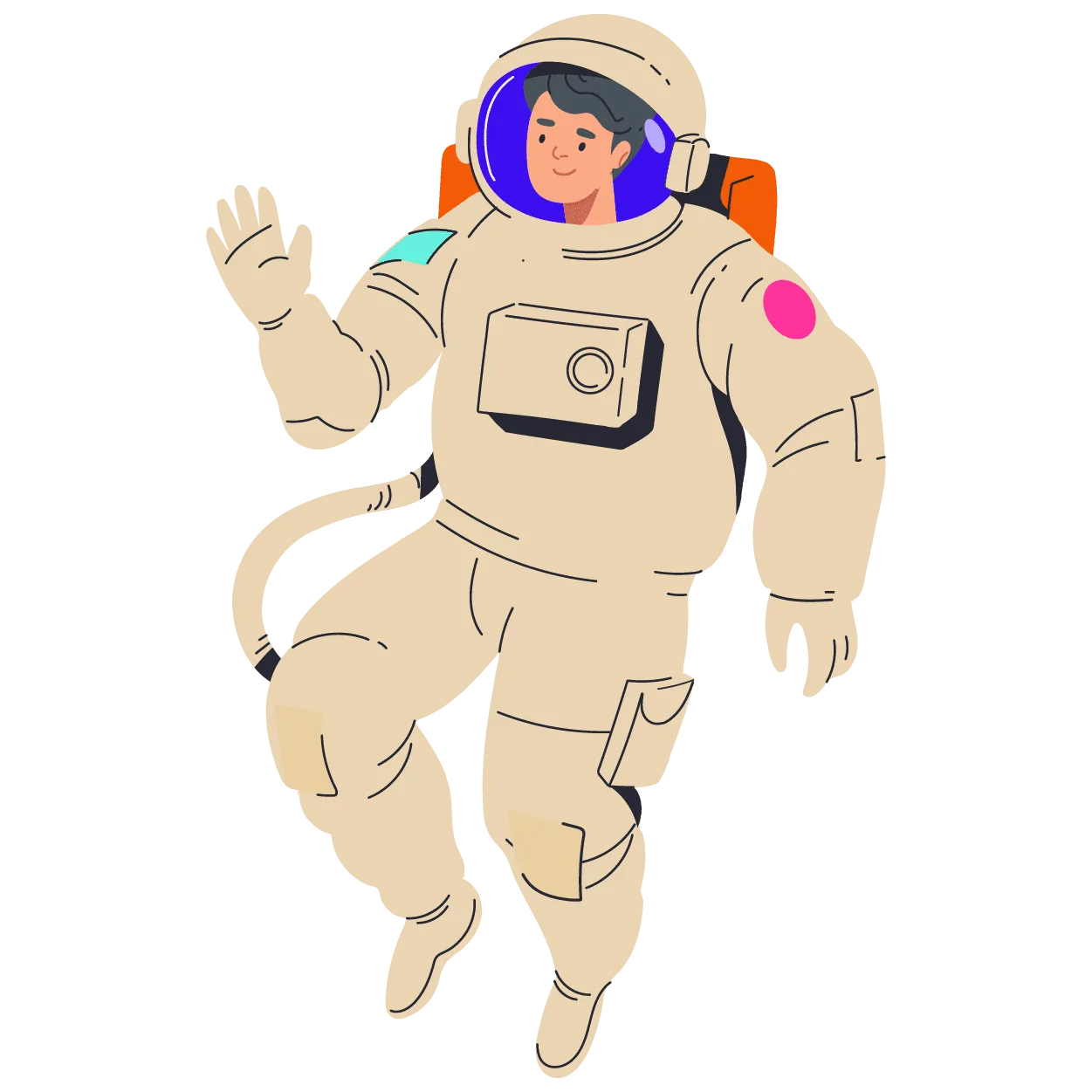 Ayuda psicológica; Ilustración de un joven astronauta.