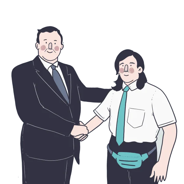 Servicios psicológicos para empresas; dos empleados estrechándose la mano.