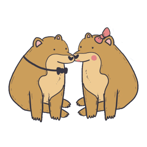 Terapia de pareja; dos perritos expresando amor.