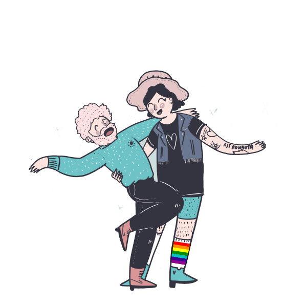 Terapia de pareja; pareja lgbt felices.